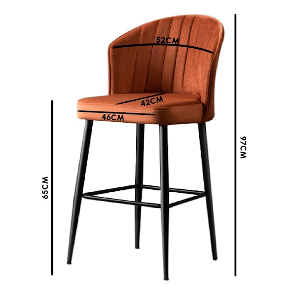Barstolsset (2 delar) Rubi - Svart