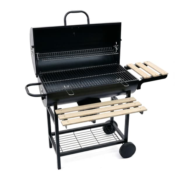 Kolgrill med lock, termometer, justerbara ventiler