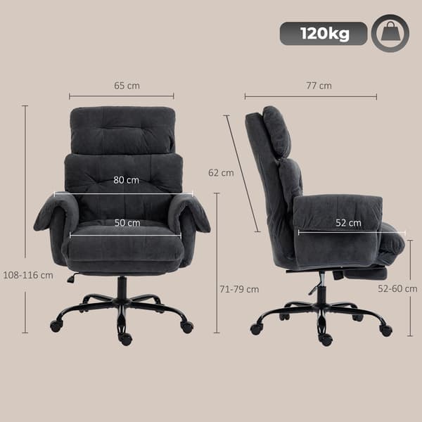 Ergonomisk kontorstol med justerbar lænelæn, mørkegrå