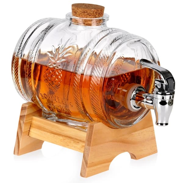 Glasdryckesdispenser med kran, stativ, 1 l