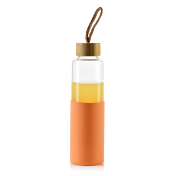 Hollie Orange vandflaske 600 ml - Stilfuldt design, 6,4 x 4,4 x 24 cm