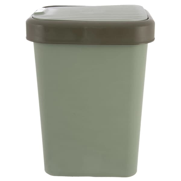 Papperskorg, grön plast, 25 liters kapacitet, tippbart lock