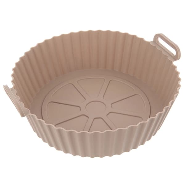 Silikoneforing til airfryer, genanvendelig, 23 cm, beige
