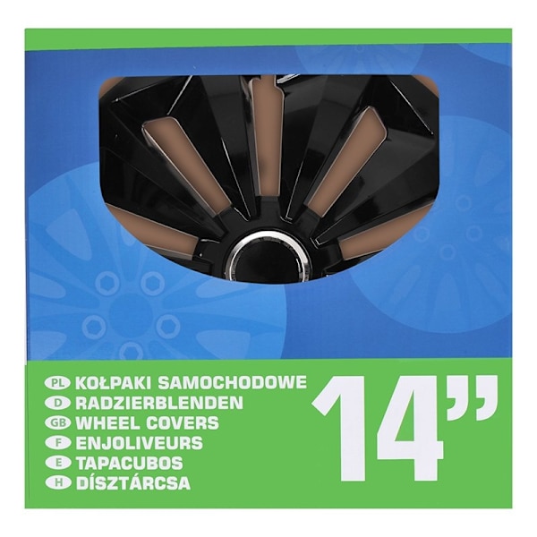 Pyöränsuojussarja Fox black 14 tuumaa 4 osaa esittelylaatikossa