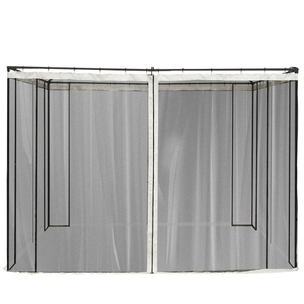 Myggenet 3X3 Gazebo 4 Sidepaneler Fly Net Zip Nylon Mesh Sort