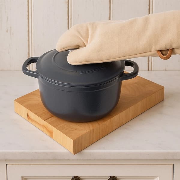 Bomuldsovnhandske med magnet, beige, 32 cm