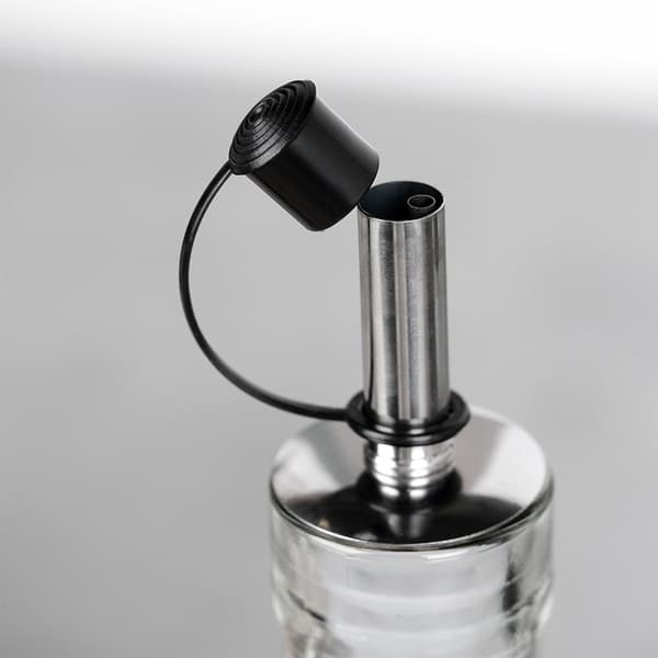 Olje- och vinägerflaskor, svart glas, 300 ml, 2 st.