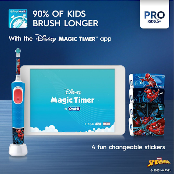 Eltandborste Vitality Pro Kids Spiderman + Extra Refill