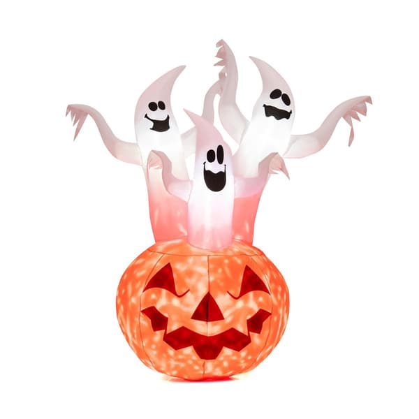 Uppblåsbara Halloween-spöken med pumpa, LED, 182 cm
