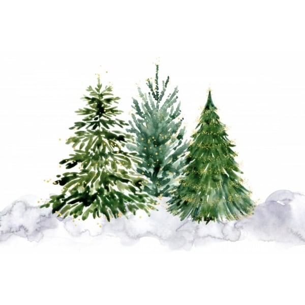Three Watercolor Christmas Trees - 50x70 cm
