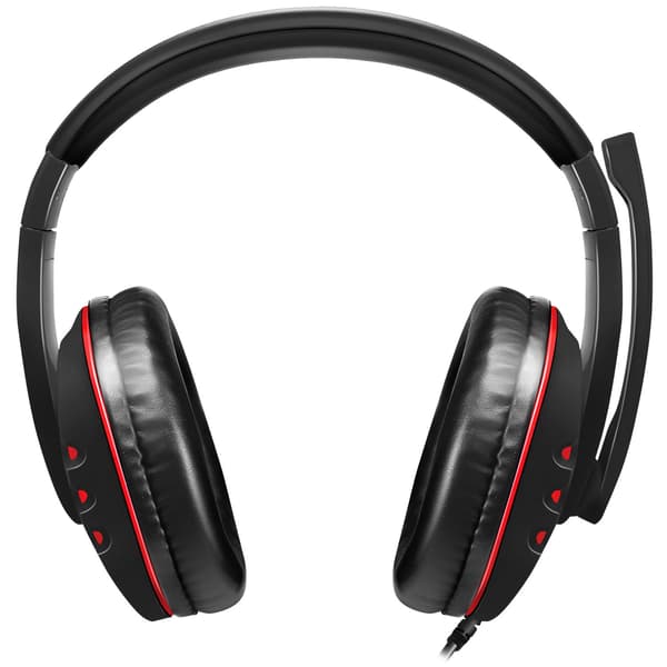 USB Gaming Headset med Fleksibel Mikrofon, Sort/Rød