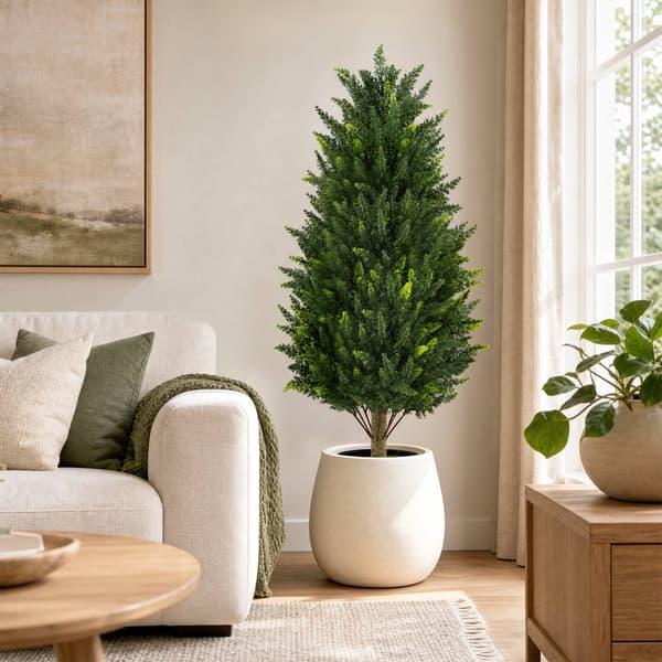 Konstgjord cypress, 92 cm, väderbeständig, 2-pack