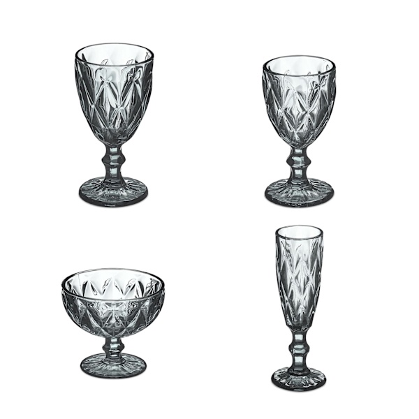 Sæt med 7 grå glas
