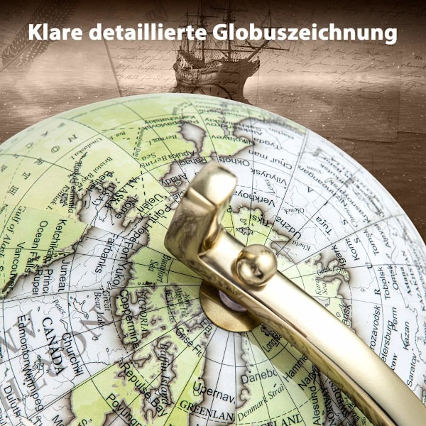 Ø 25,5 cm Antik klot med metallbas Roterande studentklot Geografisk klot Ø 25,5 cm
