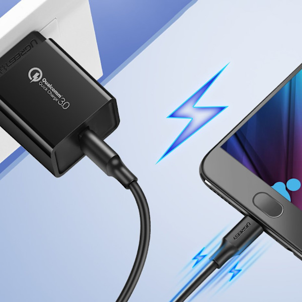 Kabel USB - micro USB 2.4A 480Mbps 1.5m sort