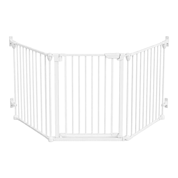 Vit stålgrind, justerbar 85–180 cm