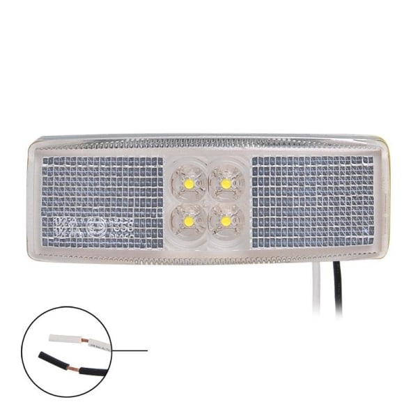 Forreste positionslygte 12/24V hvid 110x40mm LED