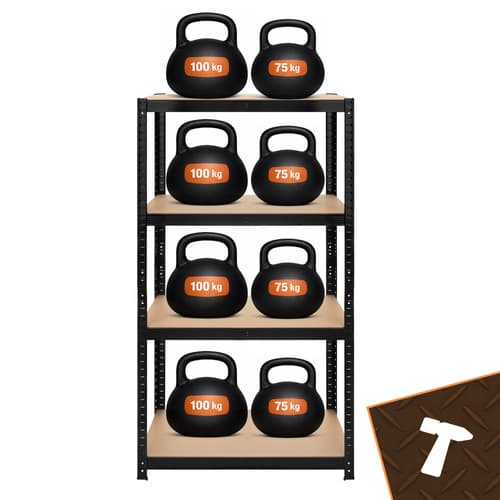 Opbevaringsreol - sort 150x75x30 Bigstreen