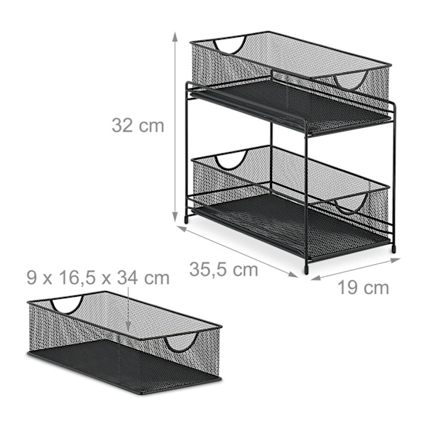 Keittiön järjestely 2 ulosvedettävällä korilla