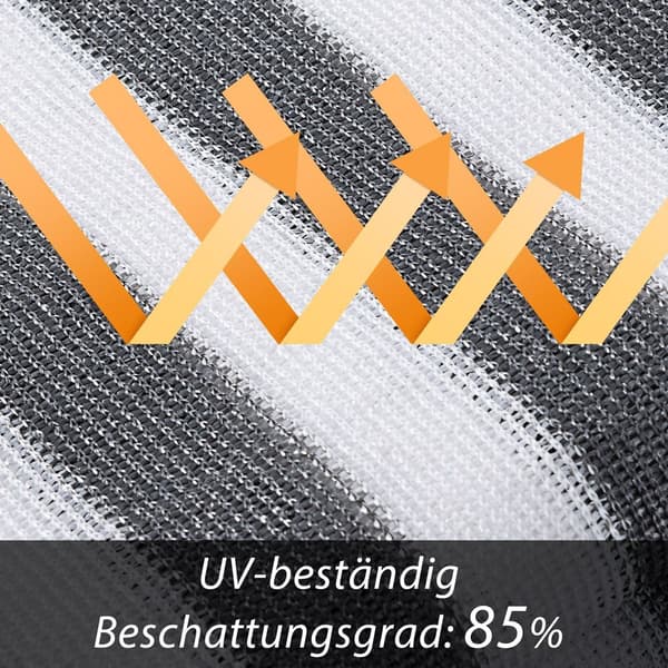 Balkonskærm, grå/hvid, 1,2x10m, UV-resistent