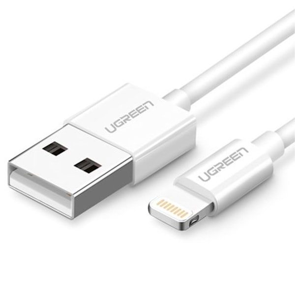 Ugreen USB-A - Lightning MFI -kaapeli, 2,4 A, 2 m - valkoinen
