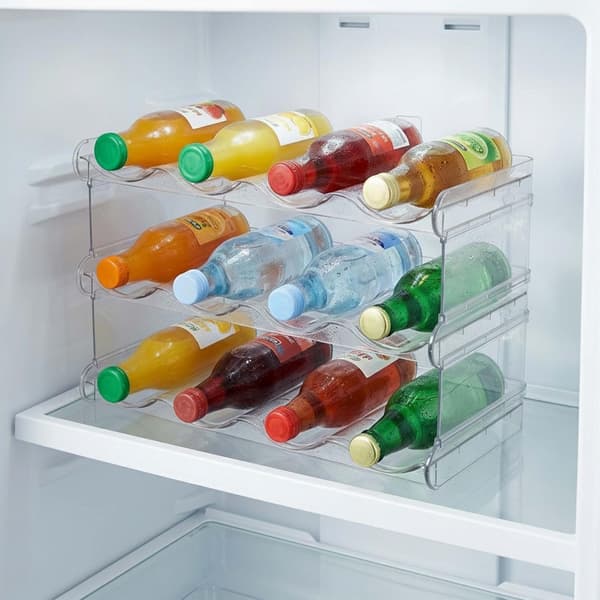 Stabelbar modulær flaskeholder, udvidelig, transparent