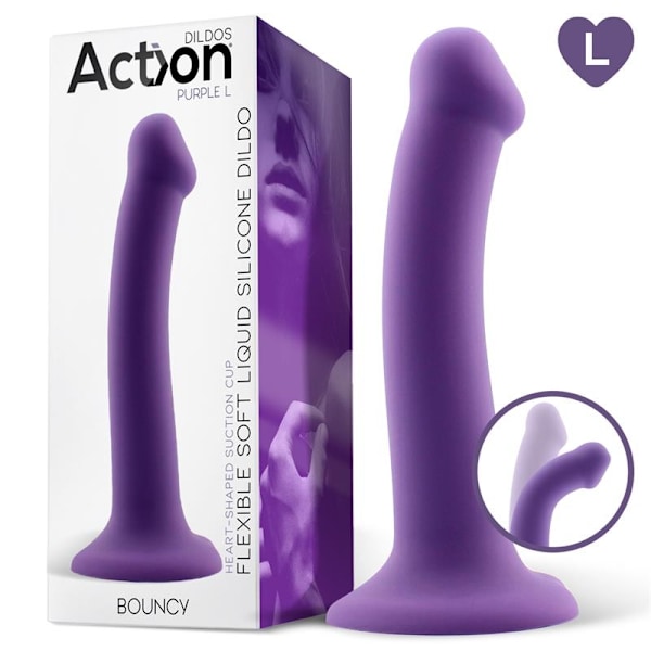 Bouncy Flytande Silikon Dildo Hiper Flexibel 7,5 - 19 cm Storlek L Lila