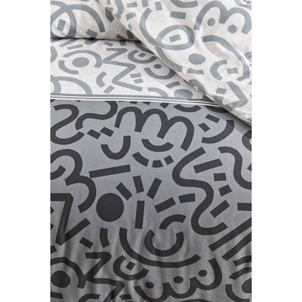 Single Quilt Cover Sæt Doodle - Sort