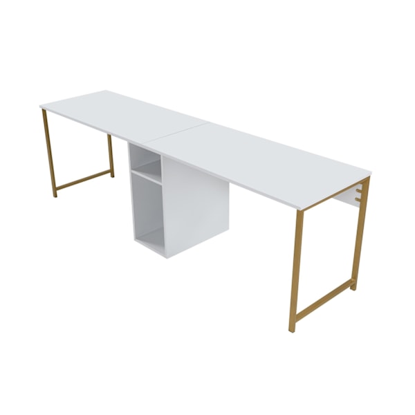 Study Desk Twin Study Desk - Hvid, Guld