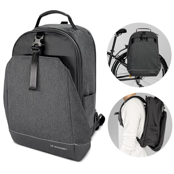 Cykelbagageväska, cykelryggsäck med ram 2in1, 30l, svart