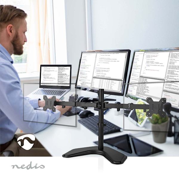 Monitorin Pöytäteline | 2 Näyttö(t) | 15 - 32 " | 75x75 / 100x100 | Täysin Säädettävä