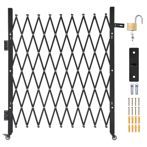 Infällbar vikbar säkerhetsgrind, låsbar stål 190x131 cm