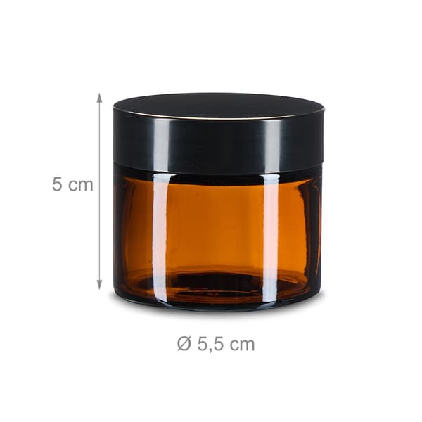 Ravfarvede flødeglas, 60 ml, UV-beskyttelse, Lækagesikker