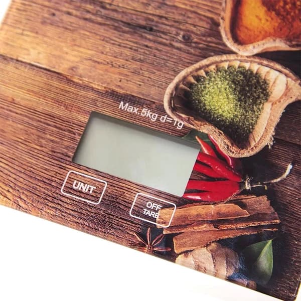 Digital köksvåg, härdat glas, 5 kg kapacitet