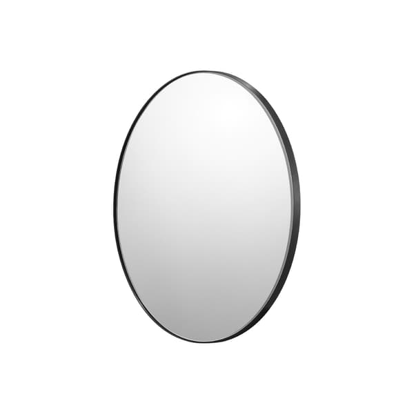 Rund väggspegel, Ø 76 cm, borstad aluminiumram, splitterskyddad