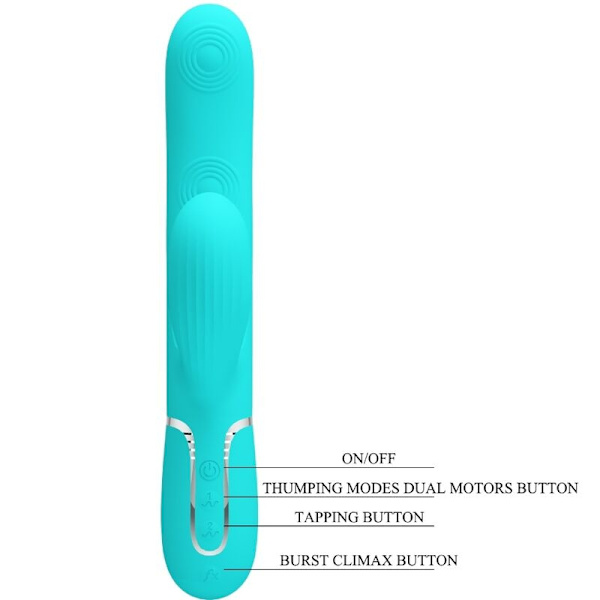 Pretty Love - Perlita Multifunktion 3 I 1 G-Spot Vibrator Aqua Green