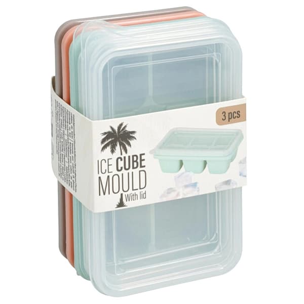 Isbitsformset med lock, 3 pastellfärger, 3-pack