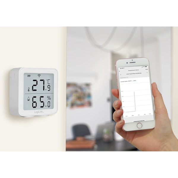 Smart temperatur- og fugtsensor Wifi Tuya