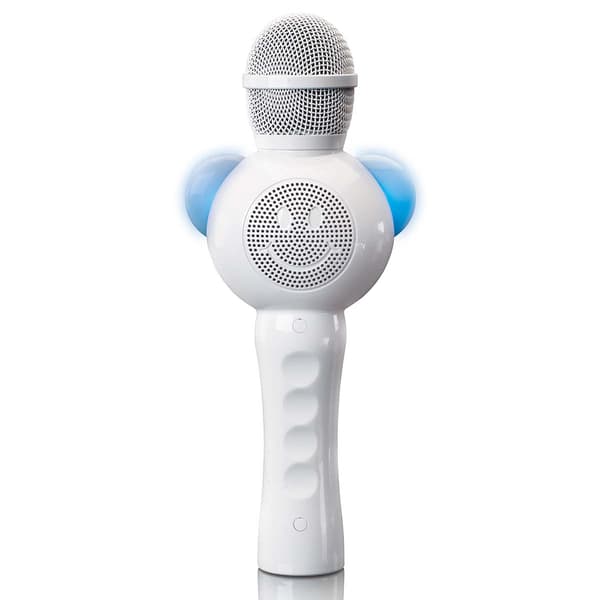 Bluetooth Karaoke Mikrofon med SD-kortplats, LED-lampor, Vit