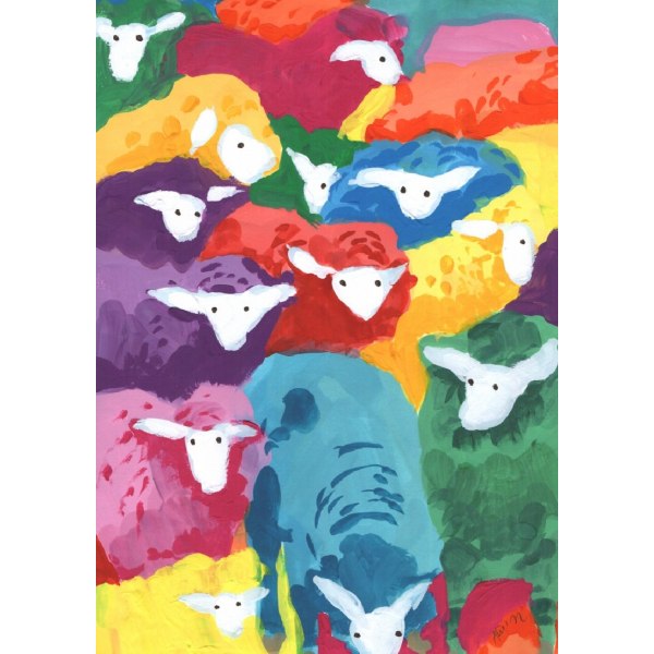 Colorful Sheep Cocktail - 50x70 cm