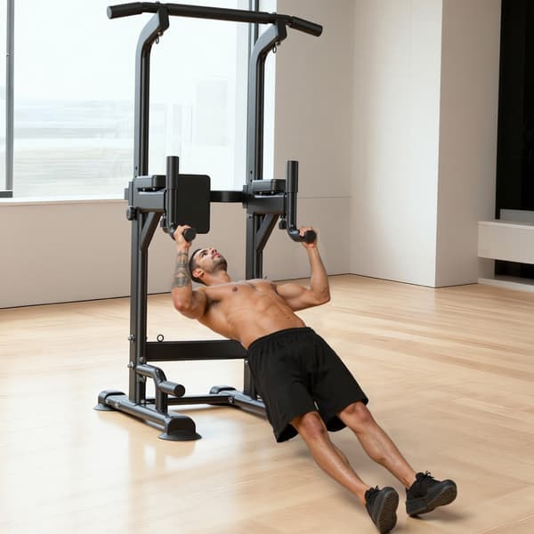 Power Tower Pull-Up Bar Dip Station, 150 kg, Justerbar