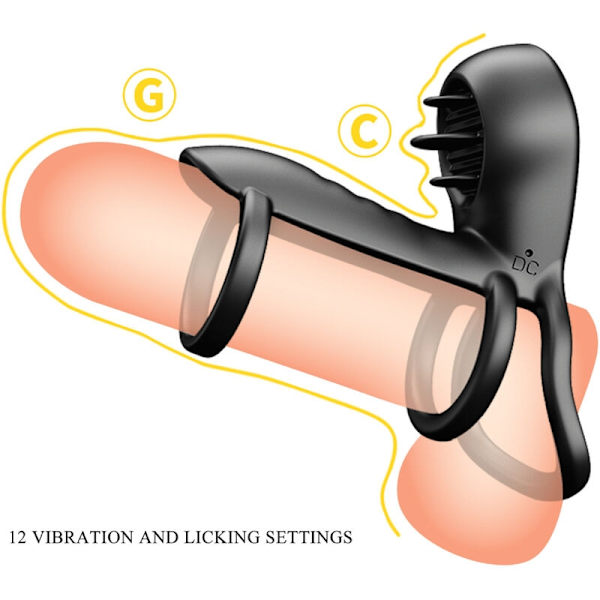 Pretty Love - Jammy Penis Slida 12 vibrationer med uppladdningsbar silikontunga