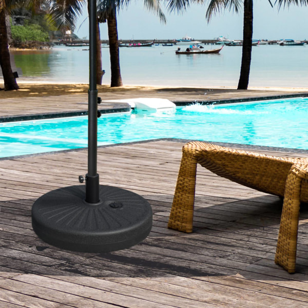 Parasolfod 22 Kg, Til Ø38/48 Mm Parasol, Cement, Sort, Ø51 X 12H Cm