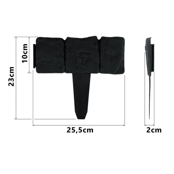 Plonos trädgårdsbård 250 cm PL-962 antracit