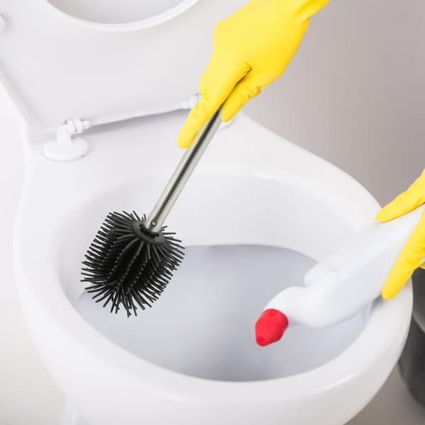 Sort silikone toiletbørste