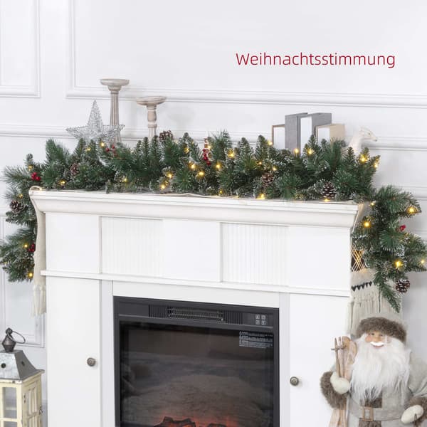 1,8 m kunstig julegirlande med LED-lys