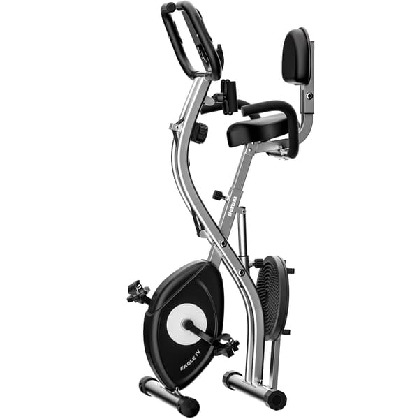 Motionscykel med pulssensor, justerbart sæde, 10 modstandsniveauer