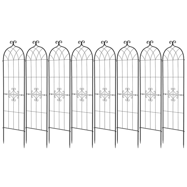 Rosenträdgårdsspaljer, 8-pack 180 x 52,5 cm stålpaneler