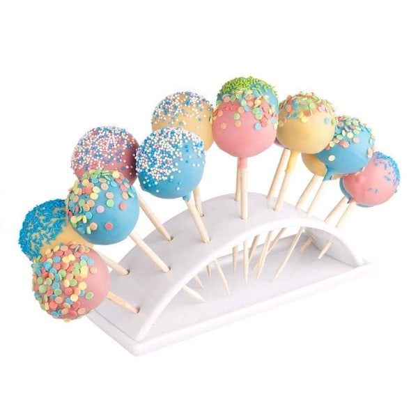 Cake Pop holder i hvidt porcelæn med 14 huller til børneselskaber