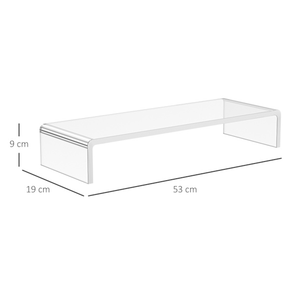 Ergonomisk Bildskärmsstativ Akrylskärmstativ För Bärbar Dator, Dator, Bärbar Dator, Transparent, 53X19X9Cm